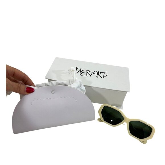 Meraki Hangover Glasses Cream Green Fashion Sunglasses Faux Leather Case Pouch main image 8